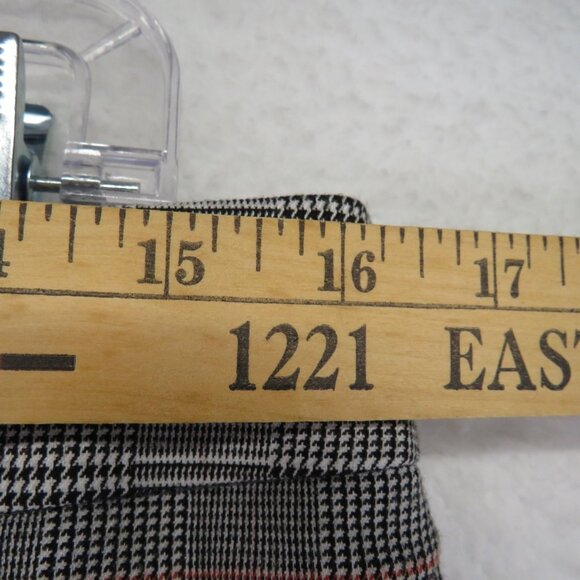 LOFT Pants Womens 10 Gray Plaid High Waist Trouser Wide Leg Stretch Career - Picture 8 of 11